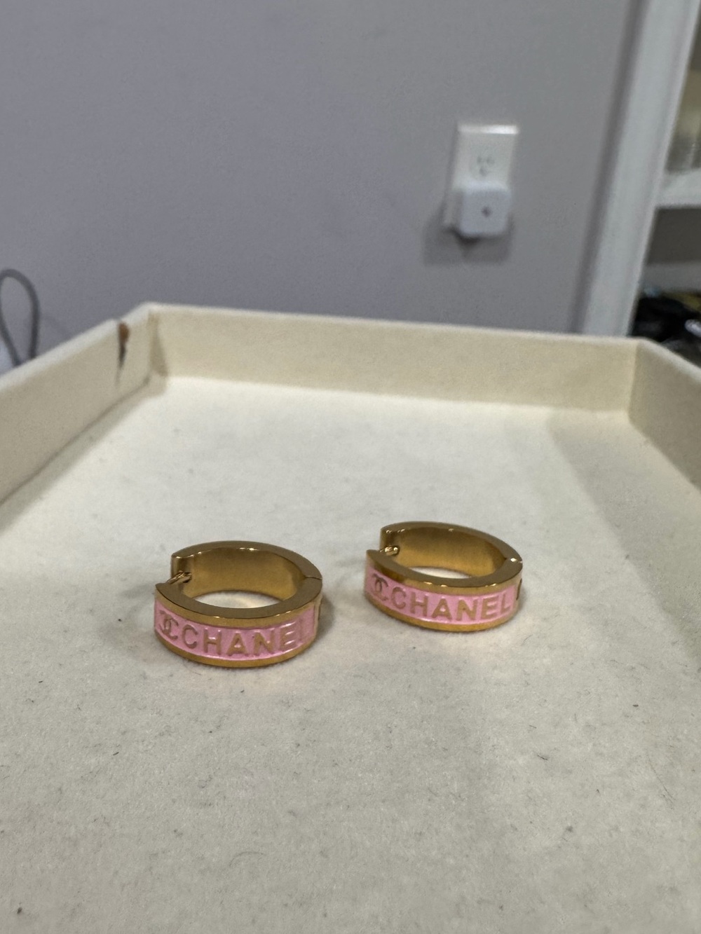 Pink & gold small hoops